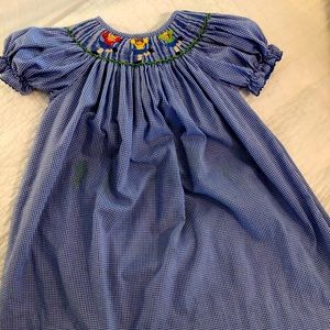 Smocked cheerleader dress